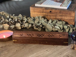 Incense burner box with storage