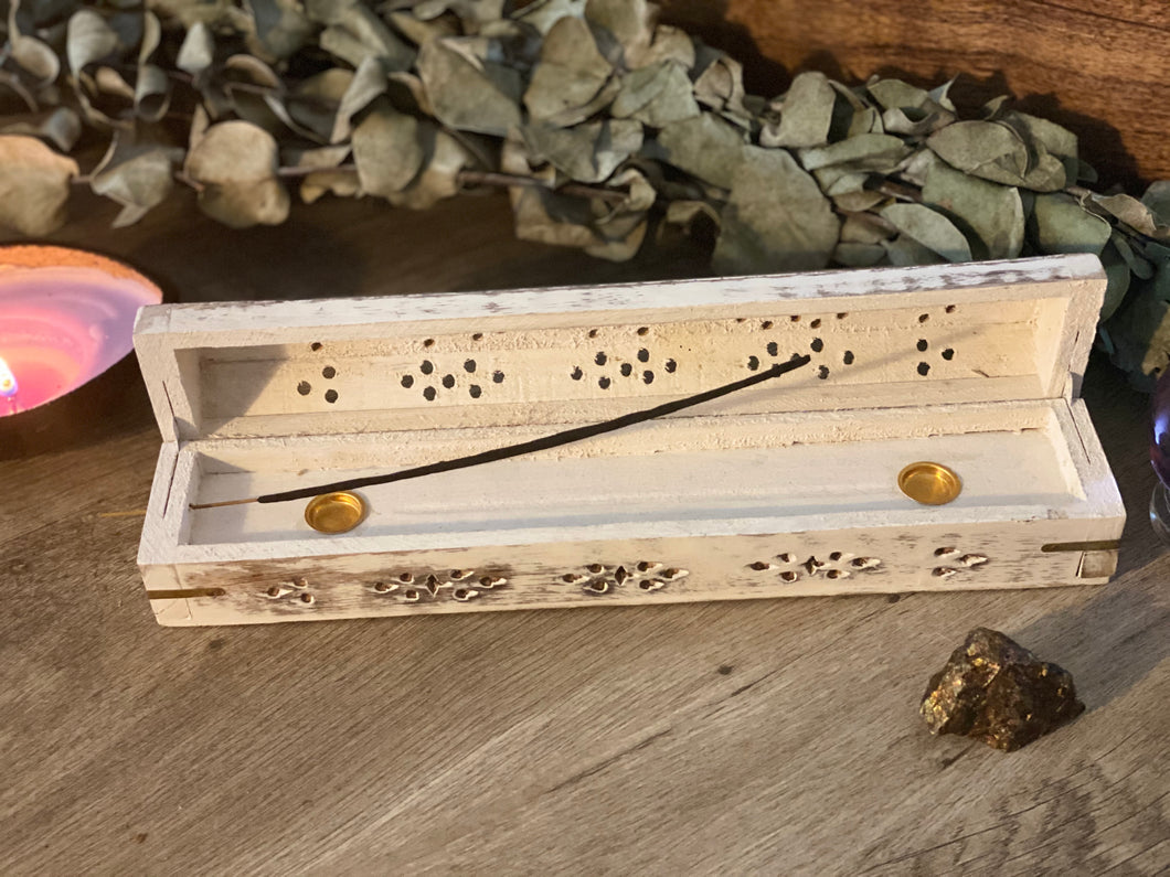 Incense burner box with storage